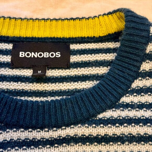 Bonobos Men’s Striped Merino Alpaca Blend Crewneck Sweater M - Picture 4 of 8